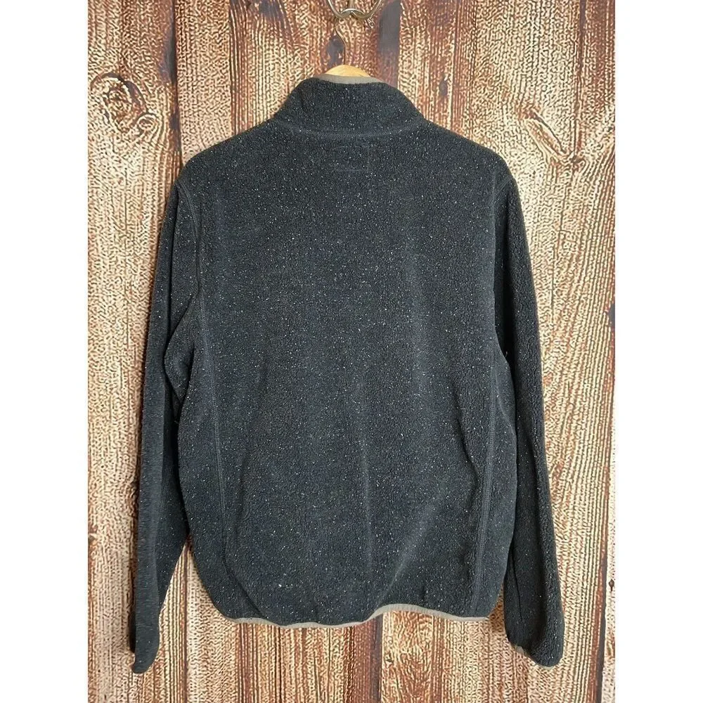 Men's Medium J. Crew Nordic Polartec 1/4 Zip Fleece Pullover Black Grey